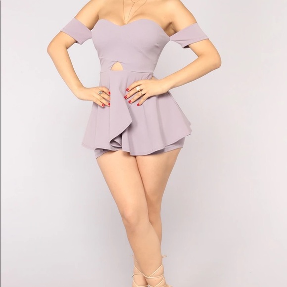 Fashion Nova Pants - Fashion Nova Loving You Off Shoulder Romper-Large